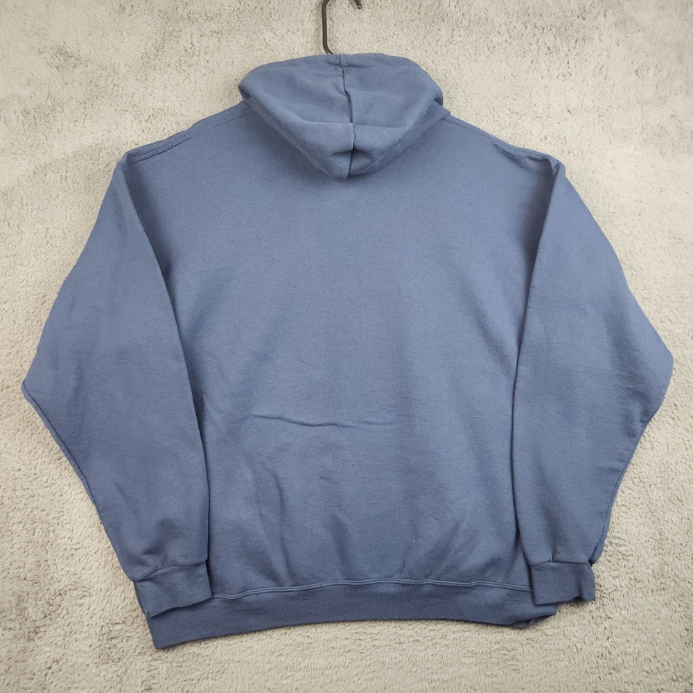 Fruit of the Loom Hoodie Mens XL Blue Plain Pullover Sweatshirt Basics Comfort - Picture 2 of 9